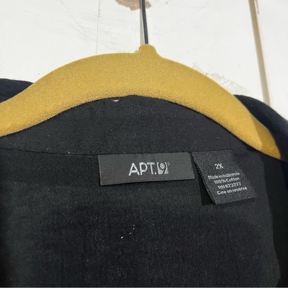 Apt 9 Button Down Black Quarter Sleeve Size 2X Beach Coverup Gauze Summer - Picture 3 of 6